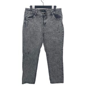 Permanent Grey Acid Wash High Rise Skinny Jeans Womens Size 12 Stretch Denim